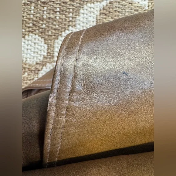 Vintage 70s Leather Trench Coat‎ Size 40R Rust Brown Belted Grais New Generation - Picture 13 of 15